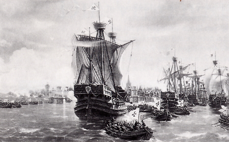Die Flotte des Deutschen Ordens vor Gotland