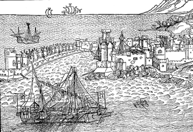 Galeeren im Hafen von Rhodos