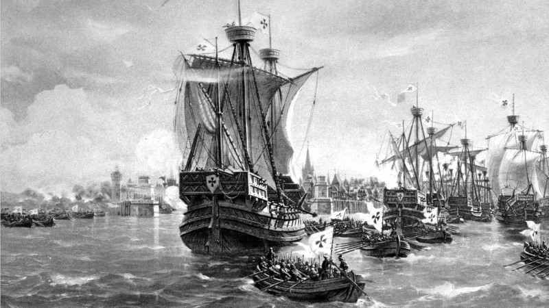 Ordensflotte in Visby 1398
